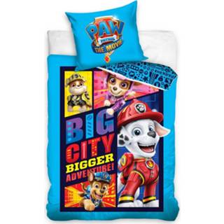 👉 Dekbedovertrek blauw katoen antraciet PAW Patrol Big City - 140 x 200 cm 5902689499371