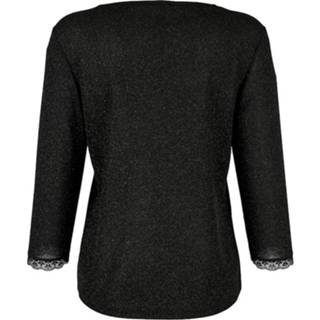 👉 Shirt zwart vrouwen effen kunstvezels van licht crêpemateriaal MONA 4055708955172