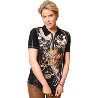 👉 Shirt met polokraag MONA Zwart/Koperkleur