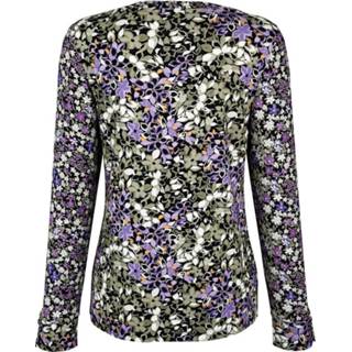 👉 Shirt met bloemenprint MONA Violet/Zwart