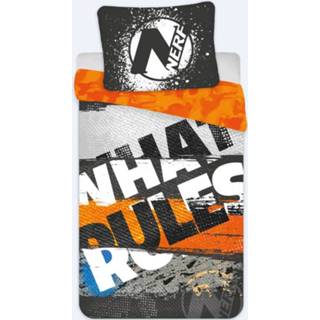 👉 Dekbedovertrek katoen antraciet Nerf What Rules 140 x 200 cm - 60 63 5714710004009