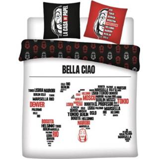 👉 La Casa De Papel Dekbedovertrek bella ciao - Katoen - zwart/wit/rood