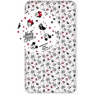 👉 Hoeslaken katoen antraciet Mickey en Minnie Mouse eenpersoons 90 x 200 cm