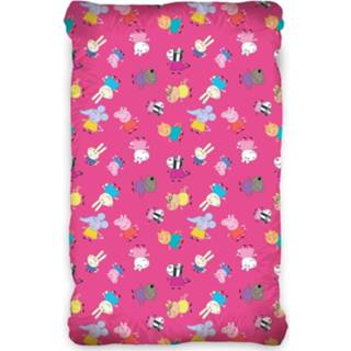 👉 Hoeslaken katoen antraciet Peppa pig eenpersoons 90 x 200 cm