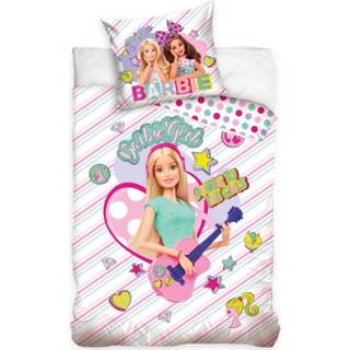 👉 Dekbedovertrek katoen antraciet Barbie girl- 140 x 200 cm 5902689448751