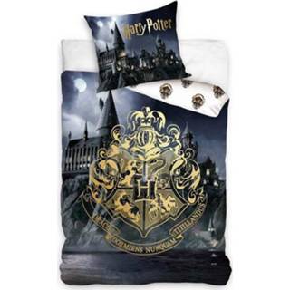 👉 Dekbedovertrek katoen antraciet Harry Potter - Goud- 140 x 200 cm 5902689469107