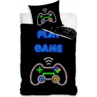 👉 Dekbedovertrek katoen antraciet DREAMEE Game Glow in the Dark - 140x200 cm 5902689498015
