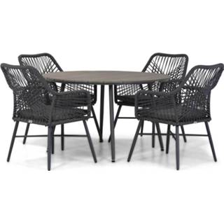 👉 Tuinset antracite rope dining sets grijs-antraciet Domani Foris/Matale 125 cm rond 5-delig 7434225382338
