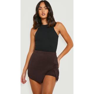 Skort chocoladebruin Skorts Met Split, Chocolate