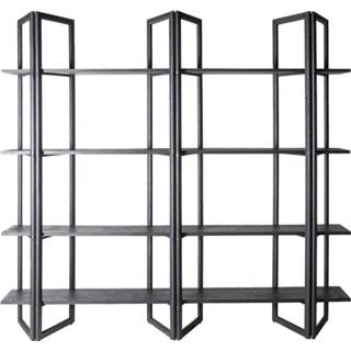 👉 Boekenkast zwart eiken hout Eleonora 8719087023025