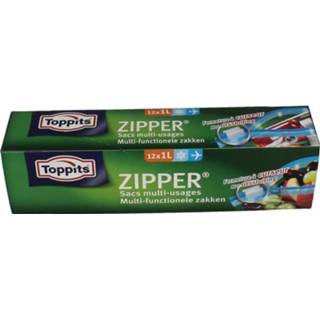 👉 Toppits Zipper Multifunctionele Zakken 1 liter 12 stuks 4008871210005