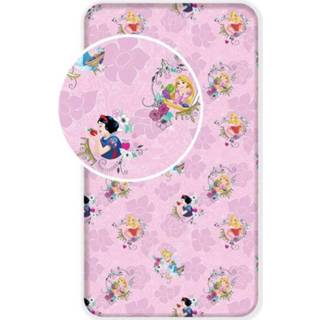 Hoeslaken roze katoen antraciet Disney Princess Pink - Eenpersoons 90 x 200 cm Multi 5710756033331