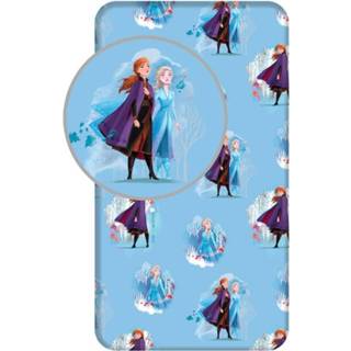 👉 Hoeslaken katoen antraciet Disney Frozen - Eenpersoons 90 x 200 cm 4250282961513