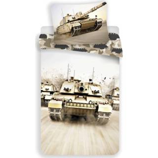 👉 Dekbedovertrek katoen antraciet Tank Camouflage - Eenpersoons 140 x 200 cm 8592753028483