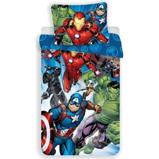 👉 Dekbedovertrek katoen antraciet Marvel Avengers Victory - 140 x 200 cm 70 90 8592753028636