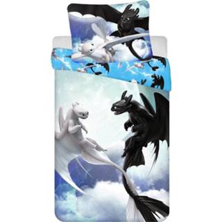 👉 Dekbedovertrek katoen antraciet Hoe Tem je een Draak Sky - 140 x 200 cm 8592753027806