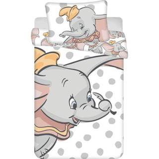 👉 Dekbedovertrek katoen antraciet baby's Disney Dumbo BABY Dots - 100 x 135 cm 4250282959664