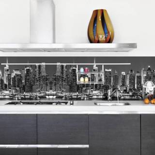 👉 Achterwand XXL antraciet Keuken Sticker New York Skyline - 180 x 45 cm