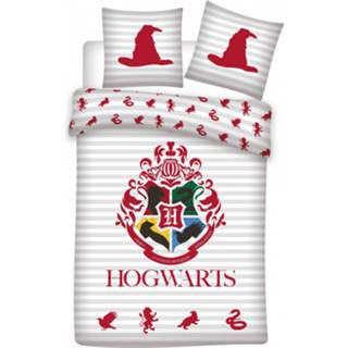 👉 Dekbedovertrek wit rood katoen antraciet Harry Potter - 140 x 200 cm 70 90 5714710002593