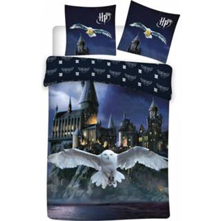👉 Dekbedovertrek katoen antraciet Harry Potter Hedwig - 140 x 200 cm 70 90 5714710007857