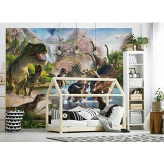 👉 Dinosaurus antraciet Posterbehang - (6 Panelen)