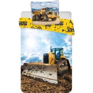 👉 Dekbedovertrek katoen antraciet Sweet Home Bulldozer 100 x 135 cm - 5714710001190