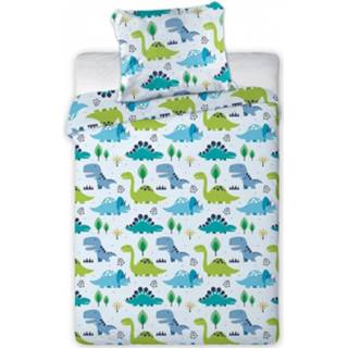 👉 Dekbedovertrek katoen antraciet Sweet Home Dino's 100 x 135 cm - 5907750592821