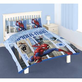 👉 Dekbedovertrek polyester antraciet Spiderman City 200 x cm 4006891952233