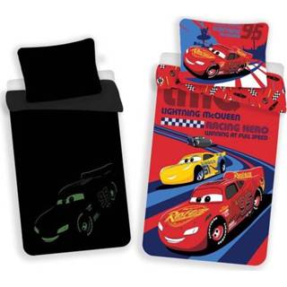 👉 Dekbedovertrek katoen antraciet Disney Cars Glow in the Dark 140 x 200 cm 8592753028285