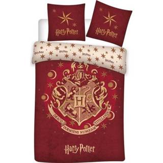 👉 Dekbedovertrek rood katoen antraciet Harry Potter zweinstein- 140 x 200 cm 5407007980468