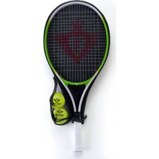 👉 Tennisracket groen active met Hoes en 2 Ballen - 8716096014136