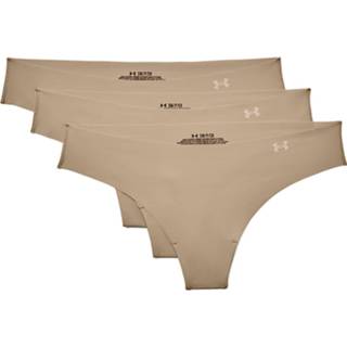 👉 Under Armour - Women's Pure Stretch Thong 3 Pack - Ondergoed maat M, beige