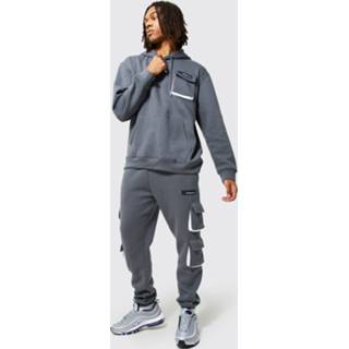 👉 Oversized Cargo Official Man Trainingspak Met Capuchon, Charcoal