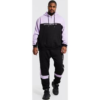 👉 Trainingspak zwart XXL mannen Plus Colour Block Ofcl Man Met Korte Rits, Black 479510563