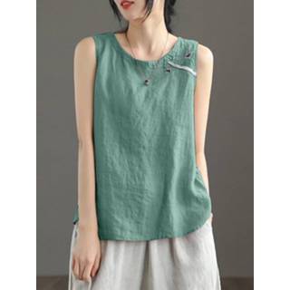 Contrast Slit Hem Sleeveless Crew Neck Casual Tank Top cotton s vrouwen zwart Sleeveless cotton s vrouwen zwart Contrast Slit Hem Crew Neck Casual Tank Top
