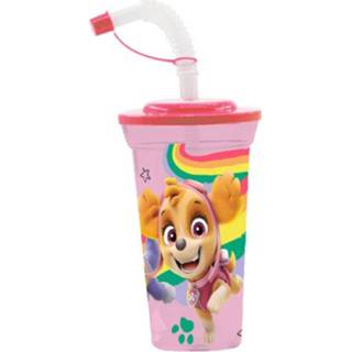 👉 Drink beker polypropyleen meisjes roze P:os Drinkbeker Paw Patrol met rietje 500 ml, 4043891333457