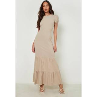 👉 Jurk stone Maxi Met Pofmouwen En Laagjes,
