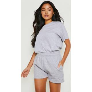 👉 Petite Dsgn Studio Trainingspak Met T-Shirt En Shorts, Grey Marl