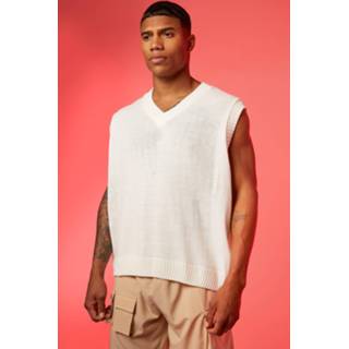 👉 Basic Boxy Met Hemd V-Hals, Ecru