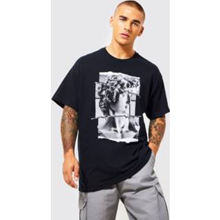 👉 Standbeeld zwart s Oversized Foto T-Shirt, Black