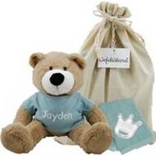 👉 Knuffelbeer Knuffel Beer Vic Cream 45 cm met naam op stonegreen shirtje 6013748339329