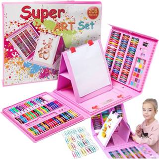 👉 Teken doos kinderen Tekendoos - Tekenkoffer Schilderset Voor 208 Delig 5900779939882