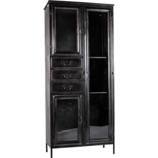 👉 Vitrinekast zwart metaal retro PTMD Gijs 8720014609175