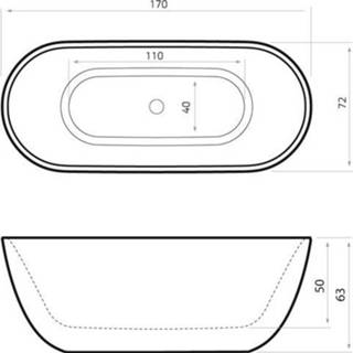 👉 Xenz Humberto vrijstaand Solid Surface bad 170x72cm Bicolor Wit/Zwart