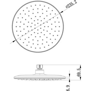 Hoofddouche zwart Blinq Memphis Round Plus 23cm rain mat 8717493270996