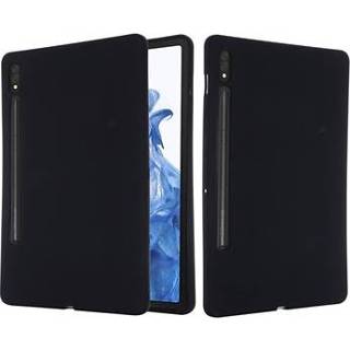 👉 Vloeibaar silicoon zwart Samsung Galaxy Tab S8/S7 vloeibare siliconen hoes - 5714122074829