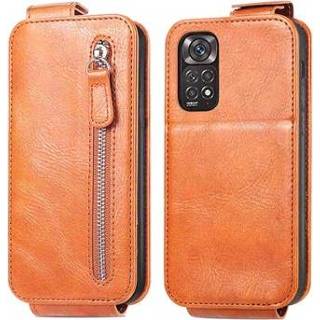 👉 Flipcase bruin Ritsvak Xiaomi Redmi Note 11/11S Verticale Flip Case - 5714122066824