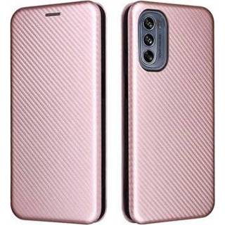 👉 Flipcover koolstofvezel goud Motorola Moto G62 5G Flip Cover - Rosé 5714122056542