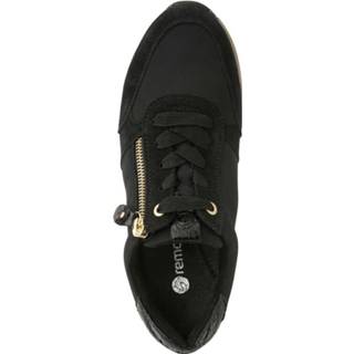 👉 Sneakers vrouwen patchwork goudkleur zwart Sneaker van een mooie materialenmix Remonte Zwart/Goudkleur 4060596924032 4060596924018