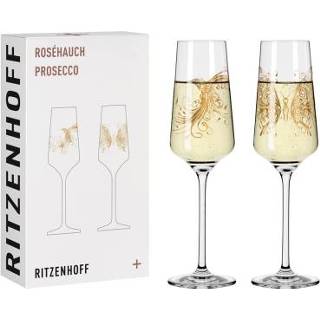 👉 Prosecco glas kristalglas roségoud Ritzenhoff Rosehauch set #2, 2 stuks